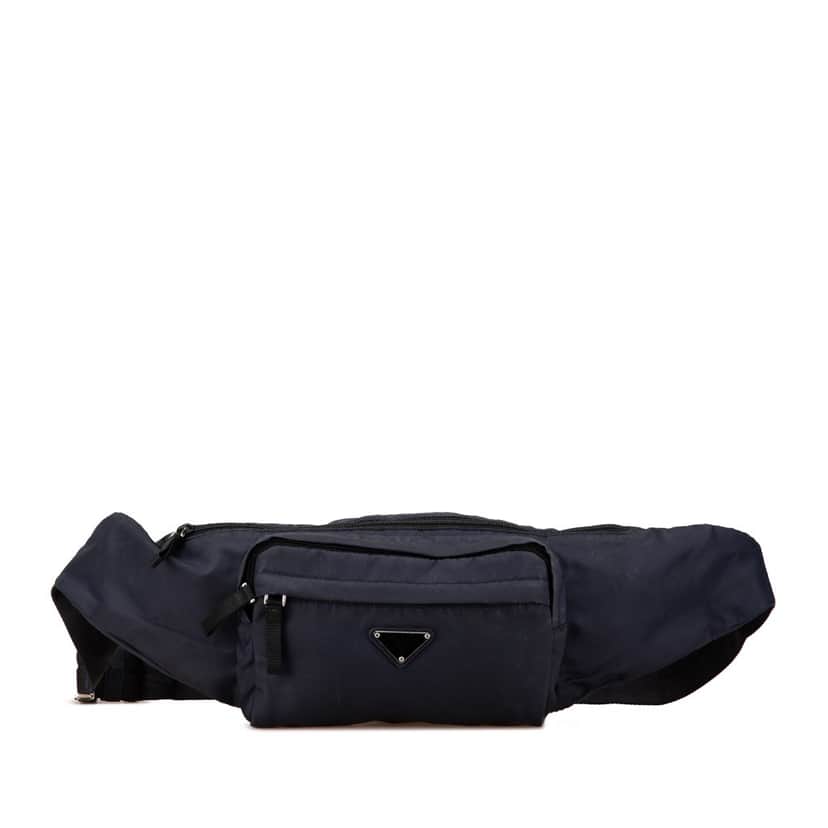 Prada Tessuto Multi Pocket Belt Bag Blue Good condition - Front View