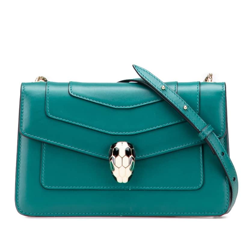Bvlgari Leather Serpenti Forever Crossbody Green Leather Good condition - Front View