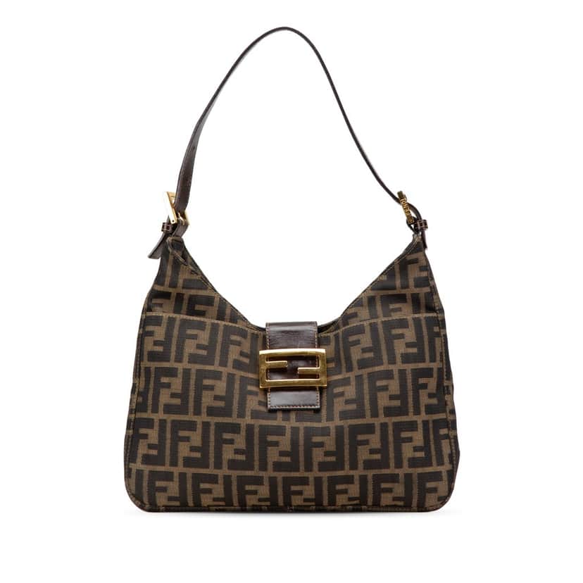 Fendi Zucca Canvas Shoulder Bag Brown Canvas Good condition - Front View