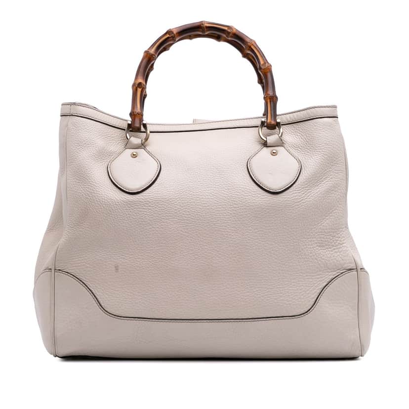Gucci Medium Leather Bamboo Diana Tote White Leather Good condition - Front View