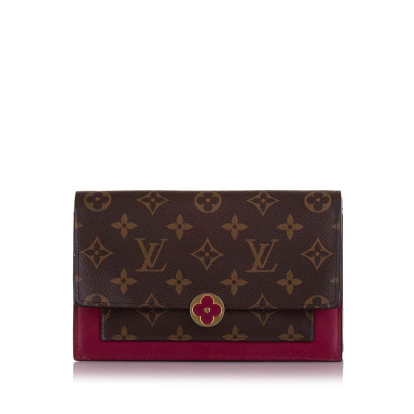 Louis Vuitton Monogram Flore Wallet On Chain Brown Canvas Very good condition - Front View