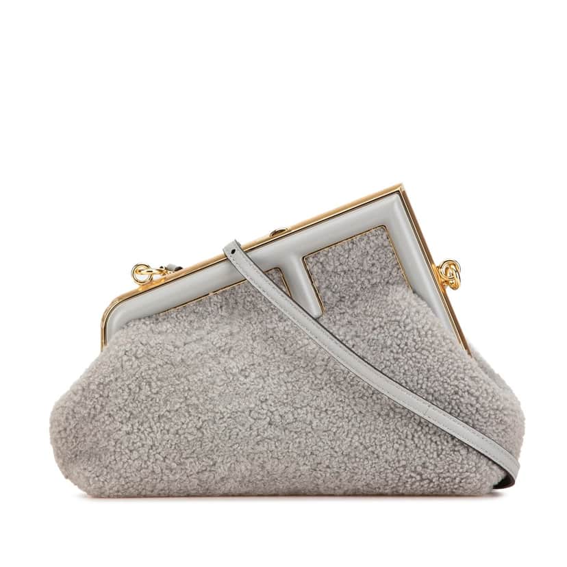 Fendi Small Shearling Fendi First Grey Good condition - Front View