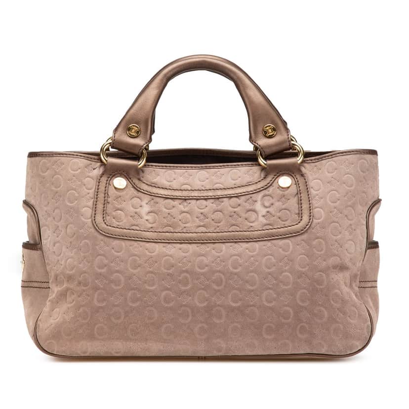 Celine C Macadam Suede Boogie Handbag Brown Leather Good condition - Front View