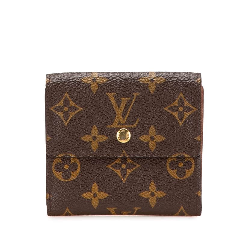 Louis Vuitton Monogram Portefeuille Elise Wallet Brown Canvas Good condition - Front View