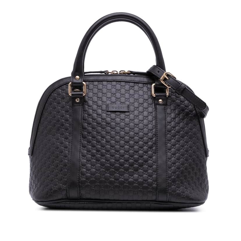 Gucci Medium Microguccissima Dome Satchel Black Leather Good condition - Front View