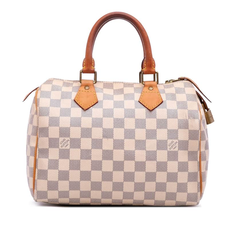 Louis Vuitton Damier Azur Speedy 25 White Canvas Good condition - Front View