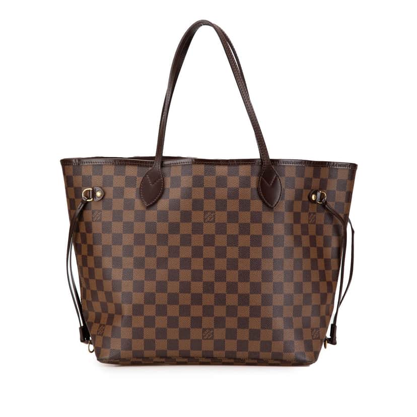 Louis Vuitton Damier Ebene Neverfull MM Brown Canvas Good condition - Front View