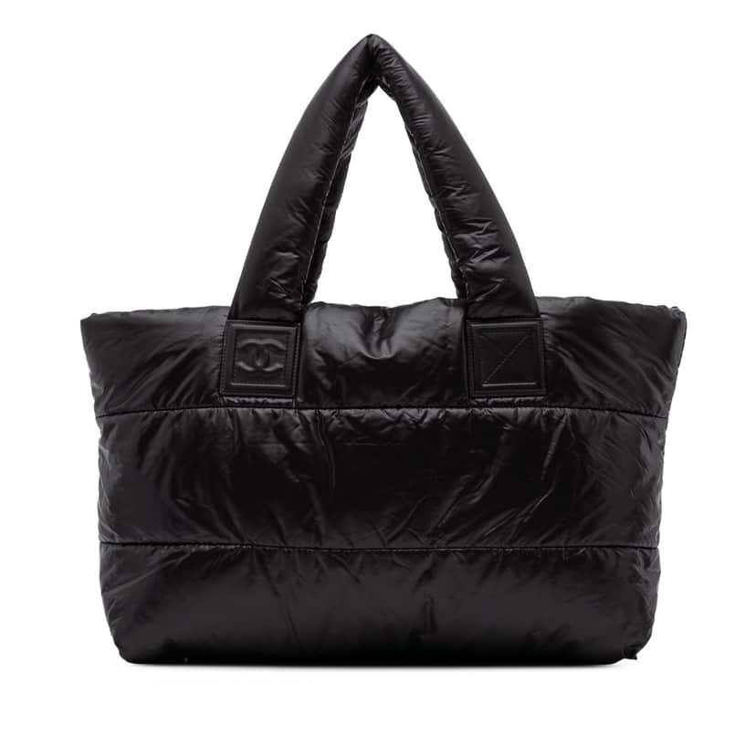 Chanel Small Quilted Nylon Coco Cocoon Tote Black Good condition - Front View