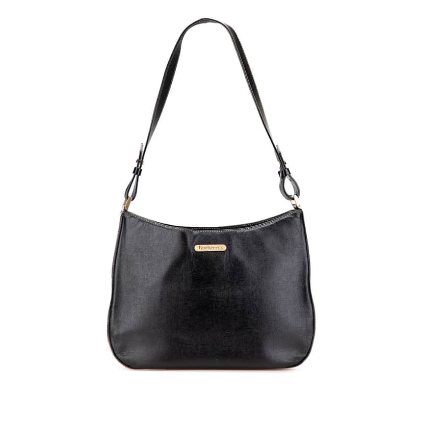 Burberry Leather Shoulder Bag Black Leather Fair condition - Front View