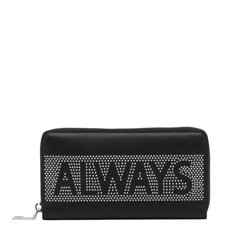 Valentino Studded Zip Around Wallet Black Leather Very good condition - Front View