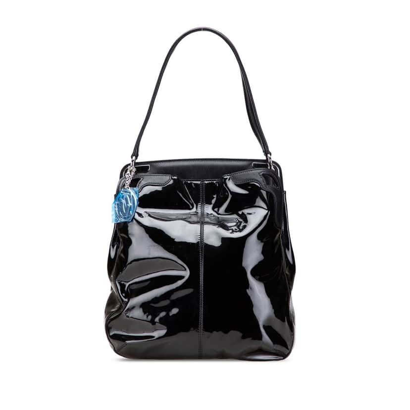 Cartier Patent Marcello De Cartier Shoulder Bag Black Leather Good condition - Front View
