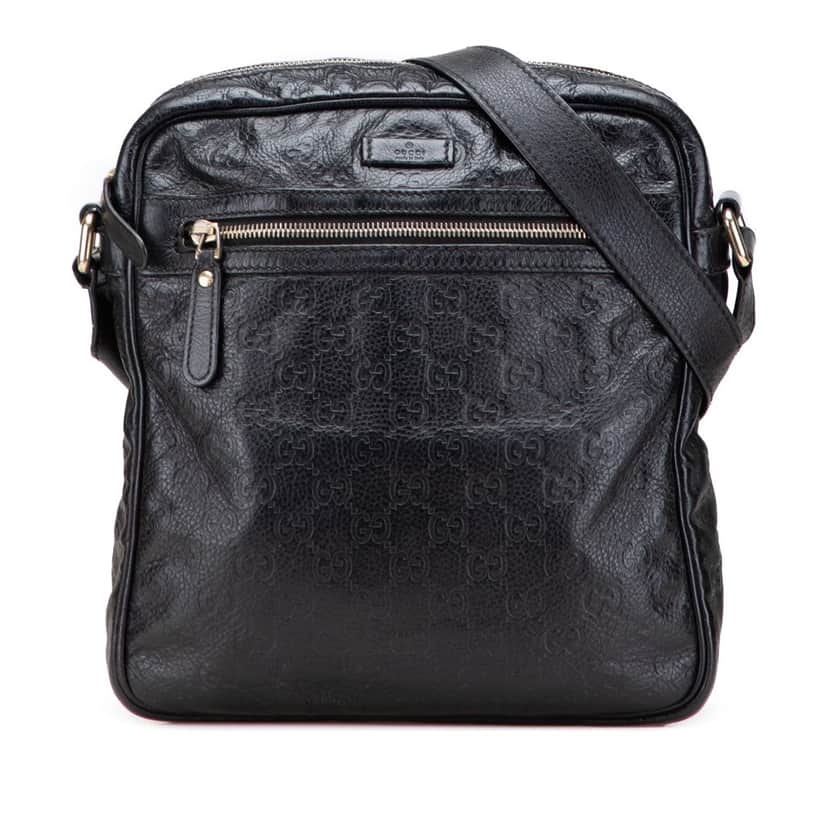 Gucci Guccissima Crossbody Black Leather Good condition - Front View