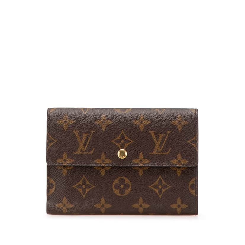 Louis Vuitton Monogram Porte Tresor Etui Papier Wallet Brown Canvas Good condition - Front View
