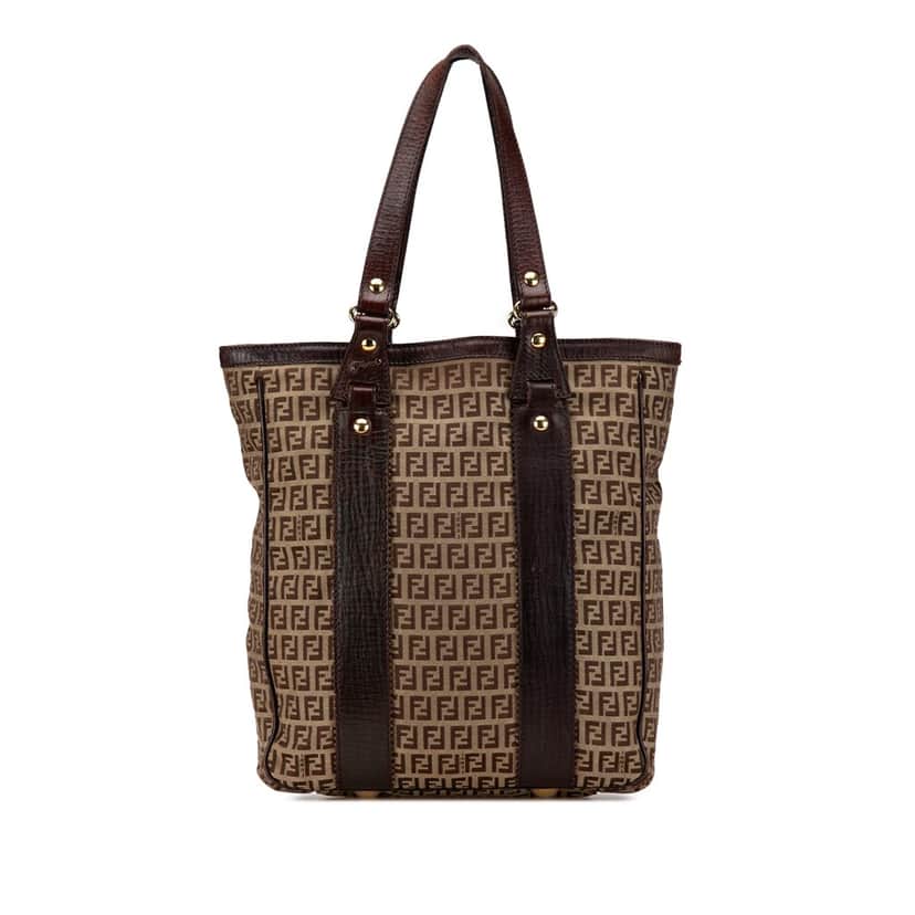 Fendi Zucchino Canvas Tote Brown Canvas Good condition - Front View