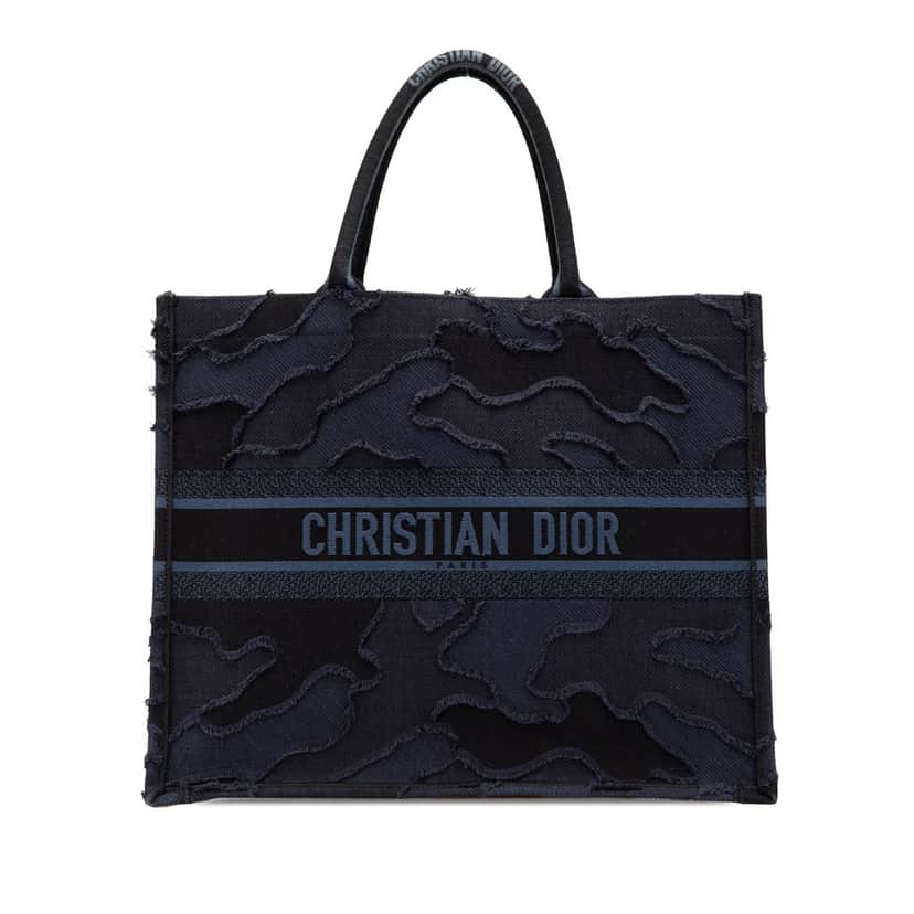 Dior Large Camouflage Book Tote Blue Canvas Good condition - Front View