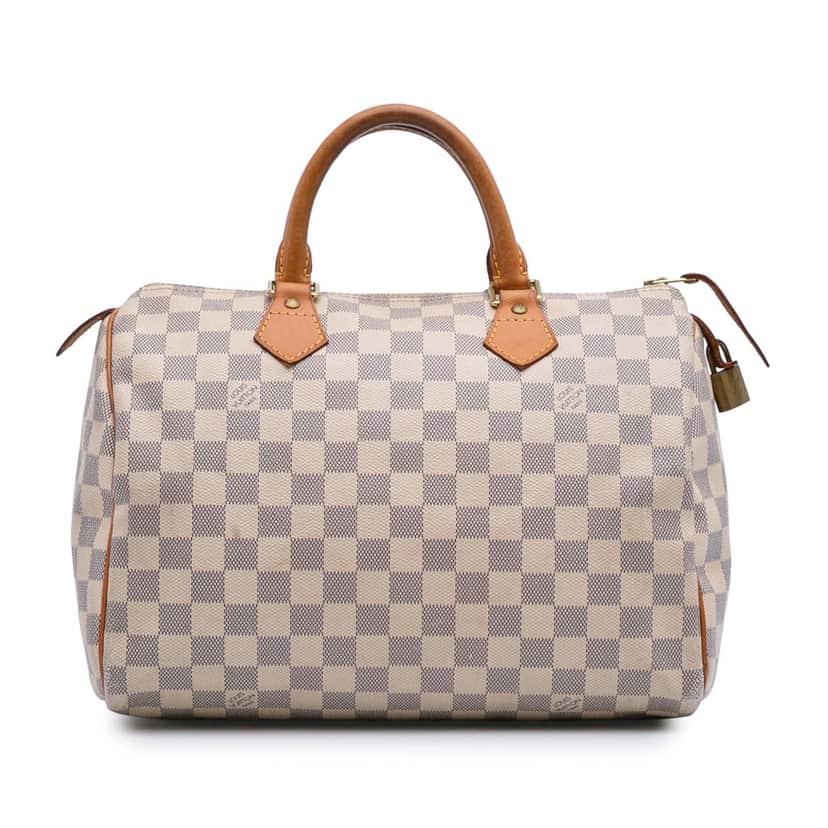 Louis Vuitton Damier Azur Speedy 30 White Canvas Good condition - Front View