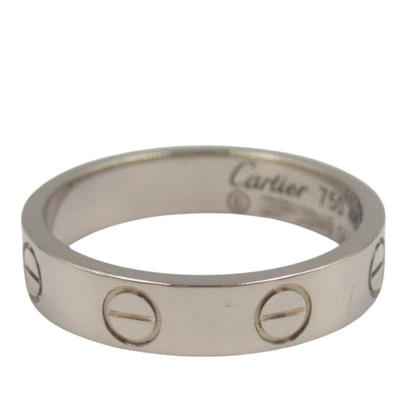 Cartier 18K White Gold Small Love Ring Silver White Gold Good condition - Front View