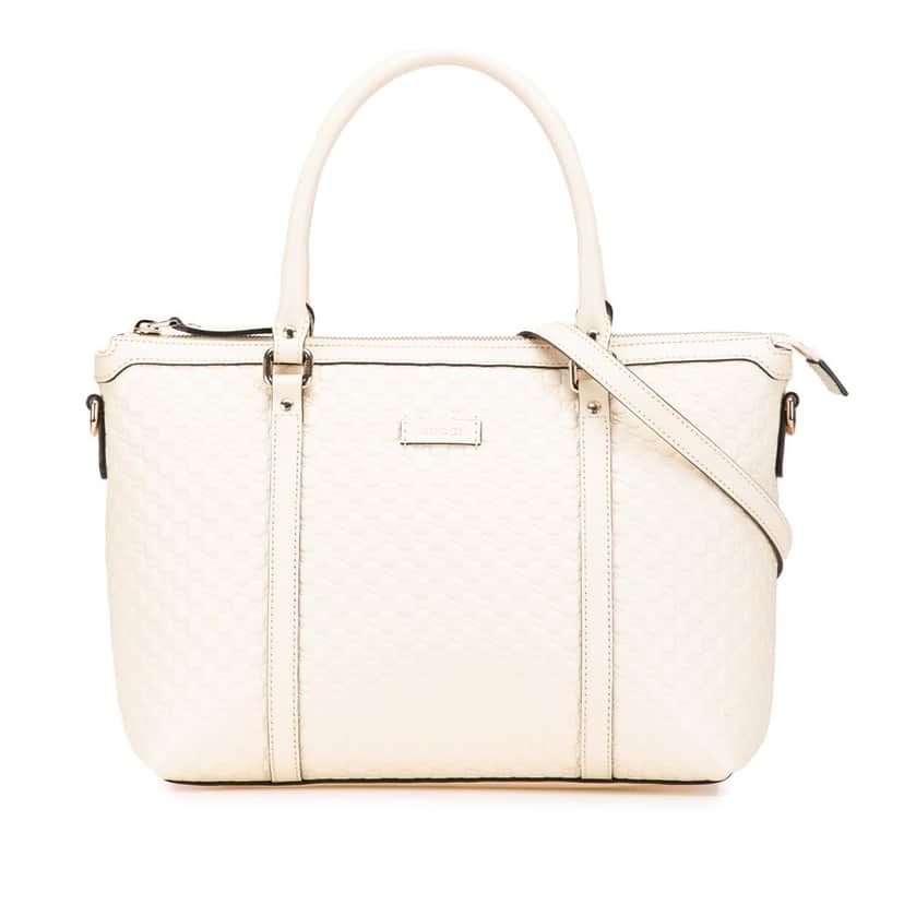 Gucci Small Microguccissima Joy Satchel White Leather Good condition - Front View