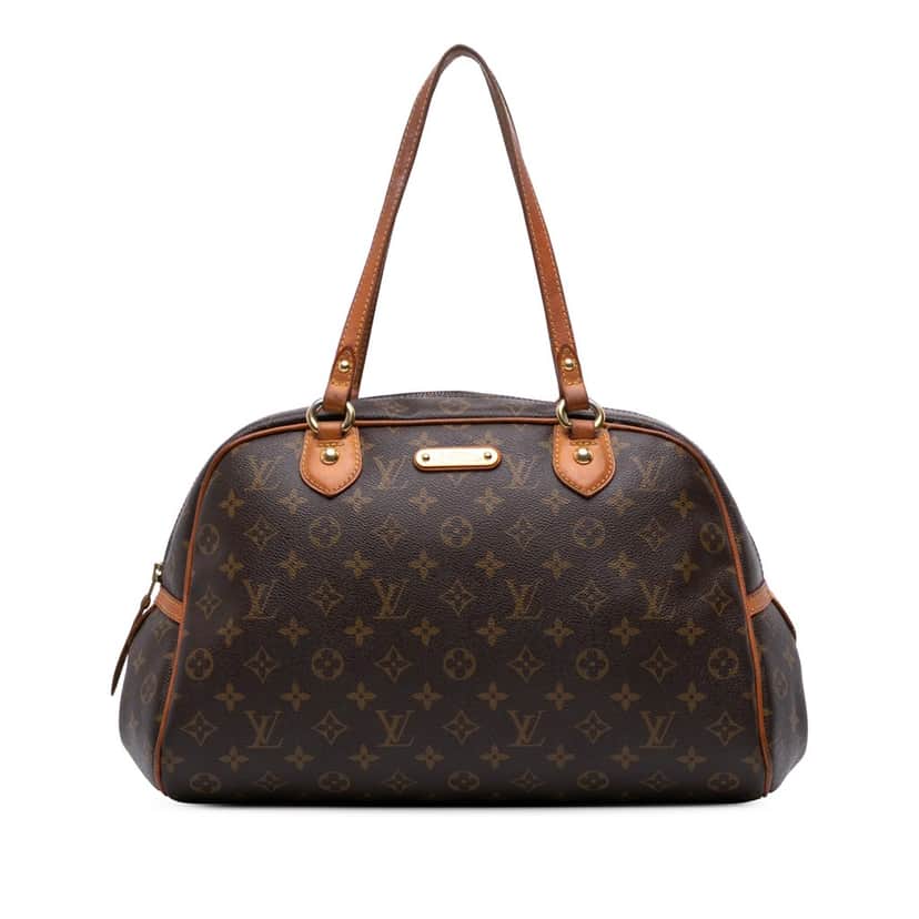 Louis Vuitton Monogram Montorgueil PM Brown Canvas Fair condition - Front View