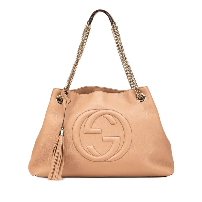 Gucci Medium Leather Soho Chain Tote Brown Leather Good condition - Front View