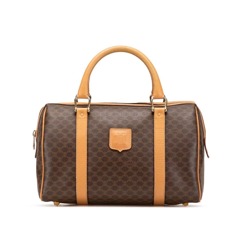 Celine Macadam Coated Canvas Boston Bag Brown Canvas Good condition - Front View