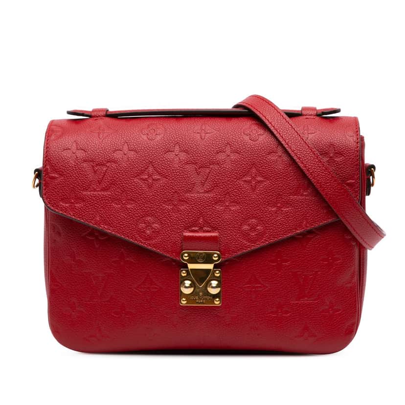 Louis Vuitton Monogram Empreinte Pochette Metis Red Leather Good condition - Front View