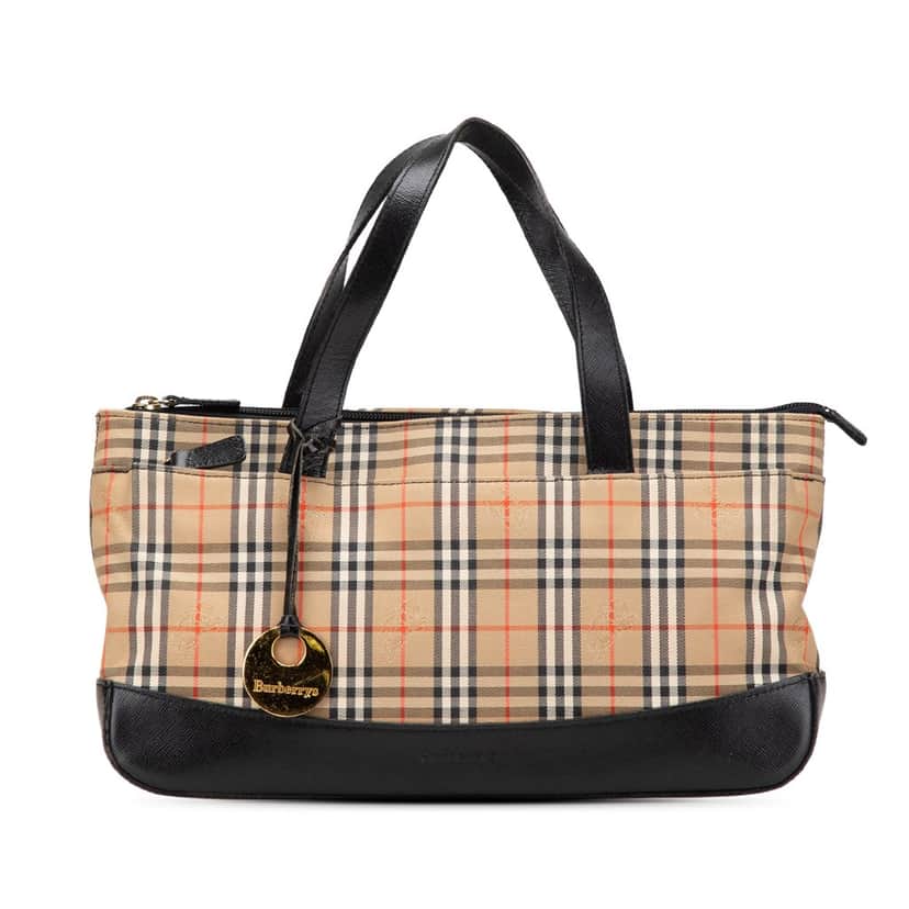 Burberry Haymarket Check Canvas Tote Brown Canvas Good condition - Front View