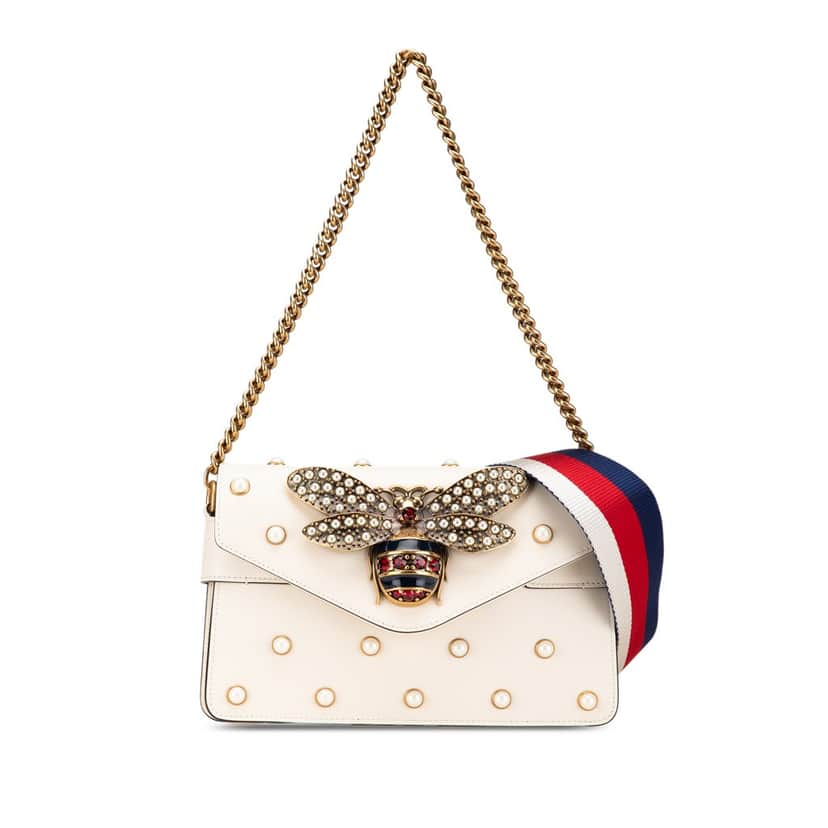 Gucci Mini Leather Queen Margaret Broadway Satchel White Leather Good condition - Front View