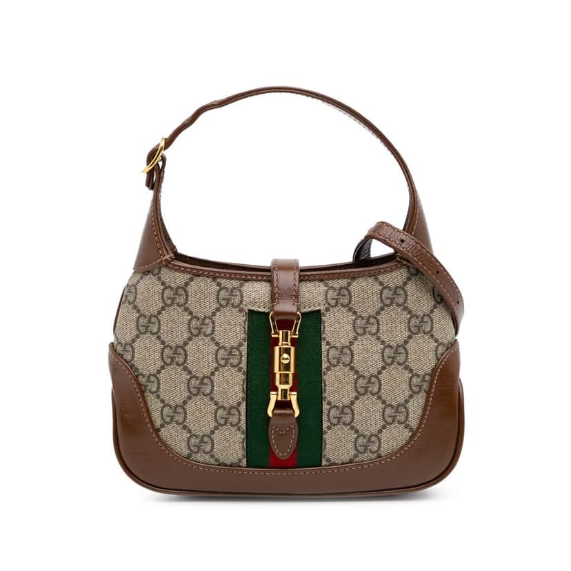 Gucci Mini GG Supreme Jackie 1961 Crossbody Brown Canvas Good condition - Front View
