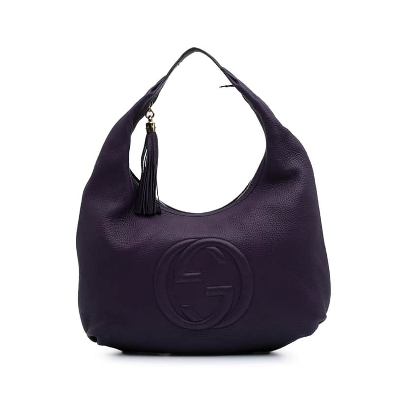 Gucci Leather Soho Hobo Purple Leather Good condition - Front View