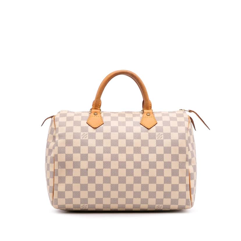 Louis Vuitton Damier Azur Speedy 30 White Canvas Good condition - Front View