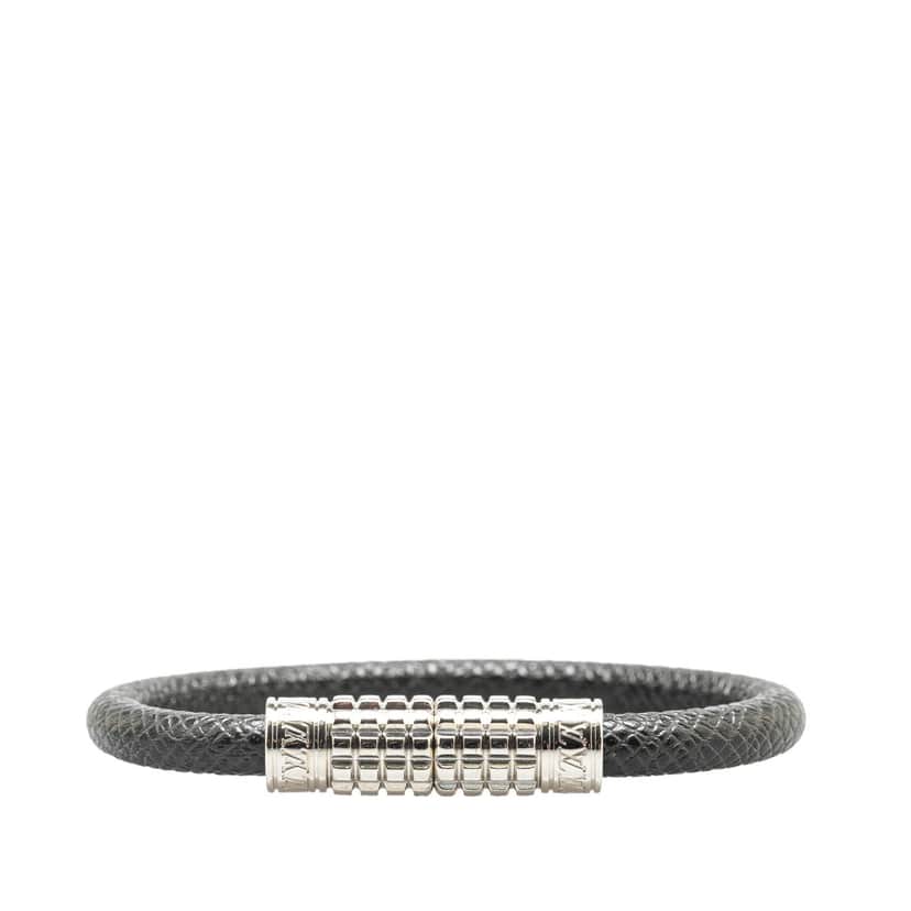 Louis Vuitton Taiga Digit Bracelet Black Leather Good condition - Front View
