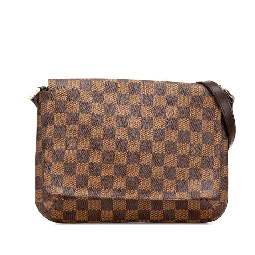 Louis Vuitton Damier Ebene Musette Tango Short Strap Brown Canvas Good condition - Front View