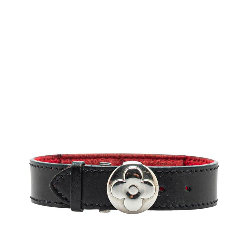 Louis Vuitton Leather Monogram Wish Bracelet Black Leather Good condition - Front View