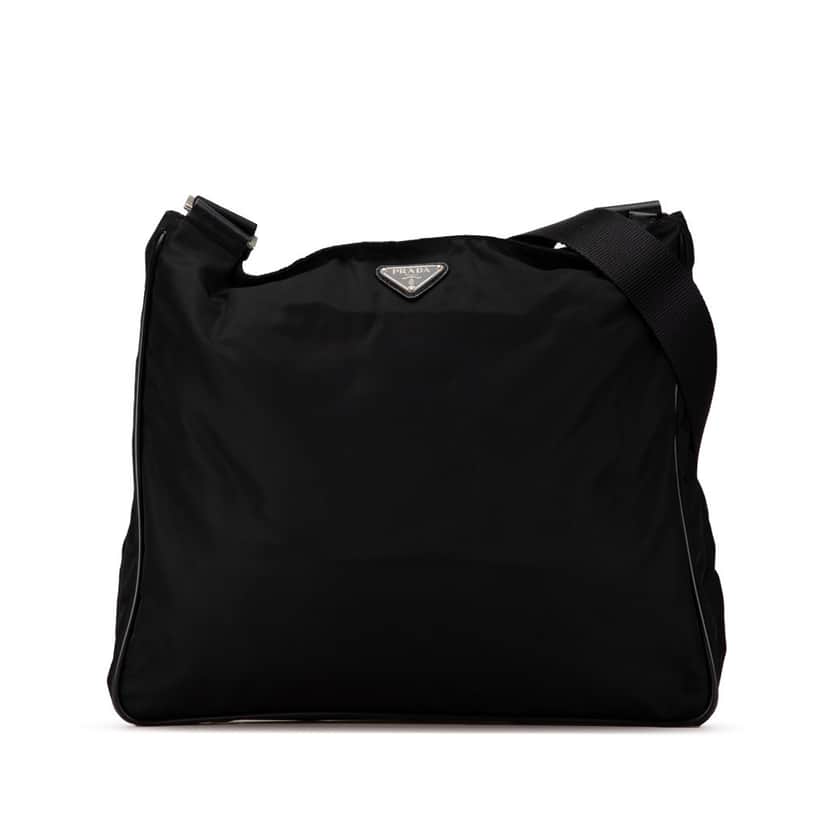 Prada Tessuto Zip Top Crossbody Black Good condition - Front View