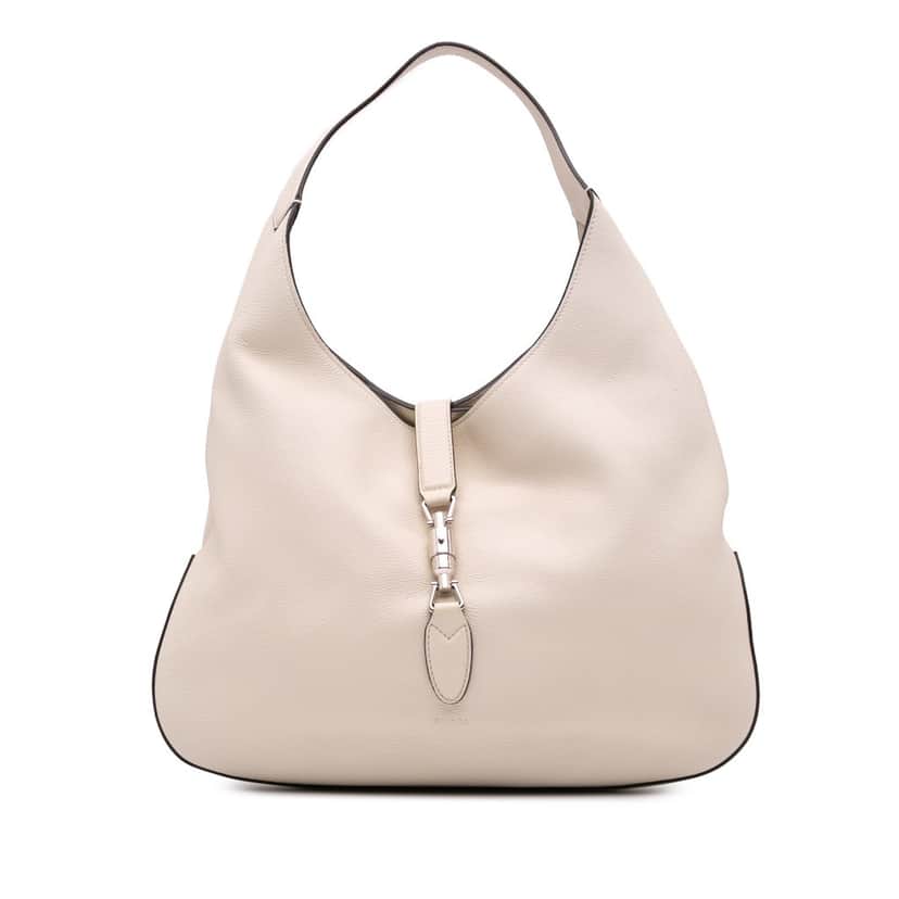 Gucci Calfskin Soft Jackie Hobo White Leather Good condition - Front View