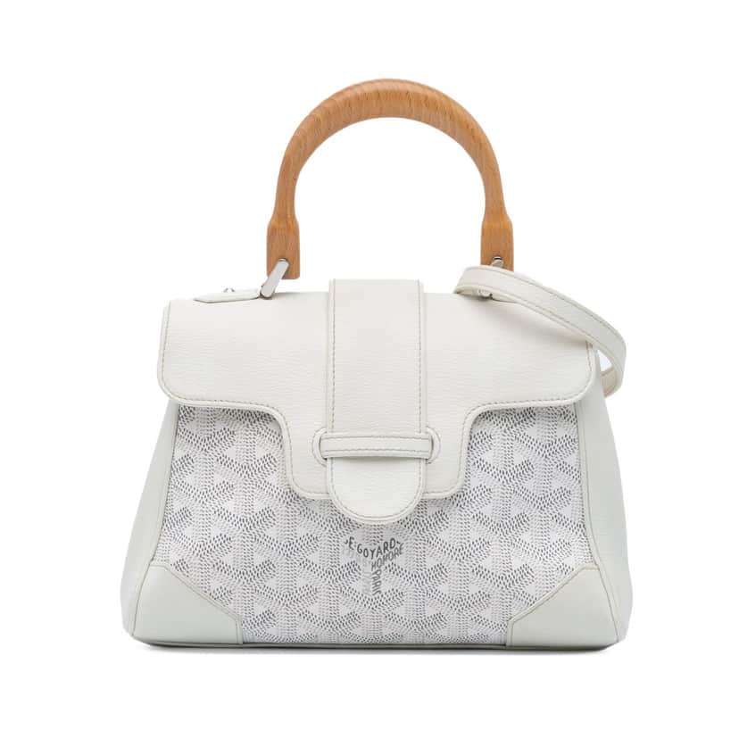 Goyard Mini Goyardine Saigon Souple White Canvas Good condition - Front View