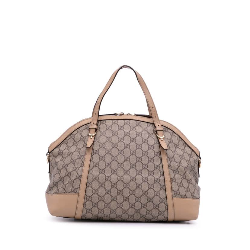 Gucci Large GG Supreme Nice Dome Satchel Brown Canvas Good condition - Front View