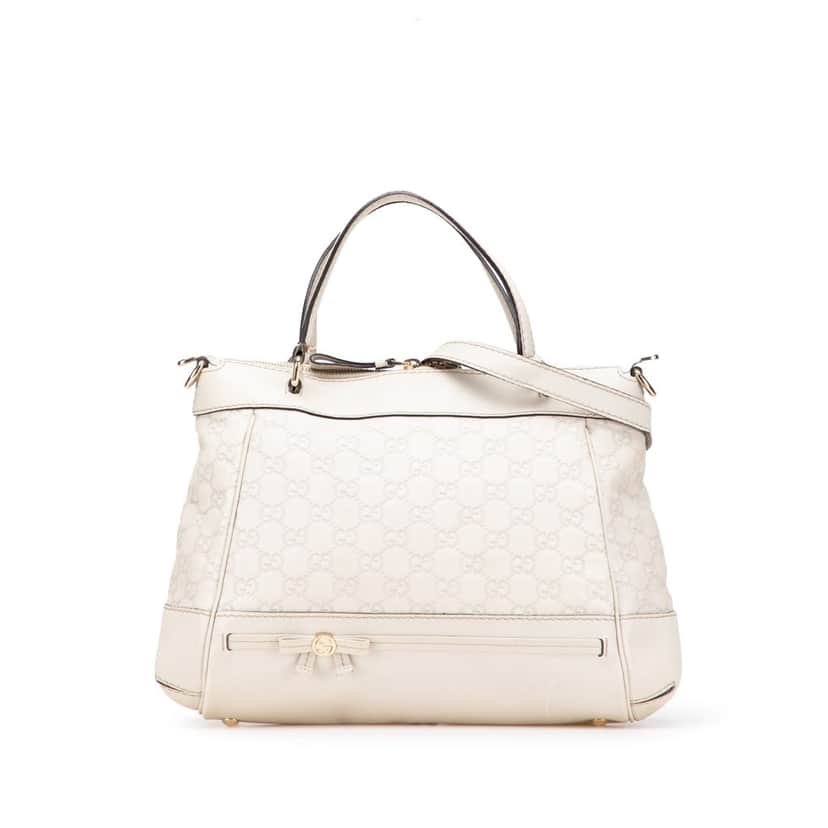 Gucci Guccissima Mayfair Satchel White Leather Good condition - Front View