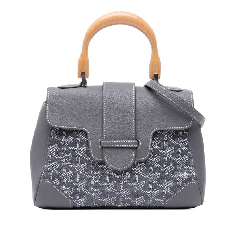 Goyard Mini Goyardine Saigon Souple Grey Canvas Good condition - Front View
