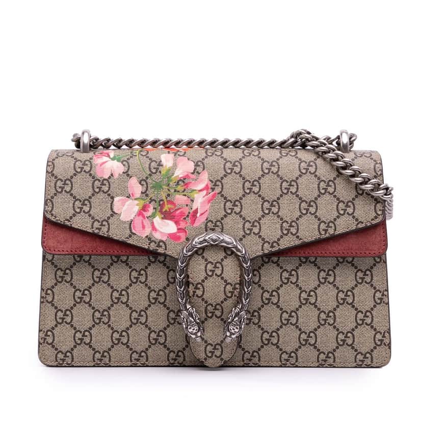 Gucci Medium GG Supreme Blooms Dionysus Shoulder Bag Brown Canvas Good condition - Front View