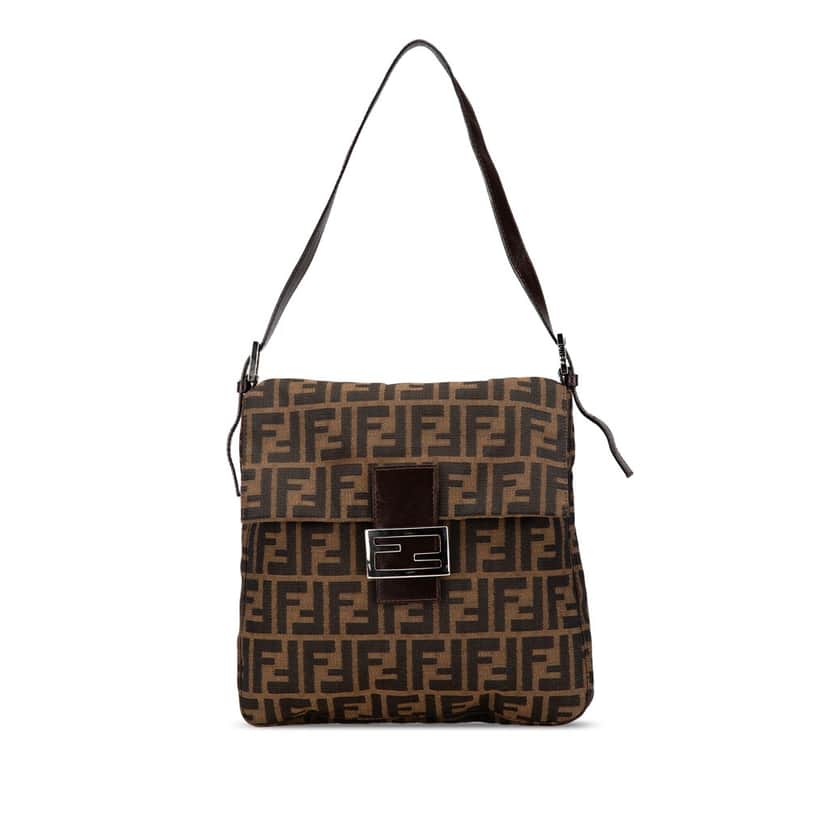 Fendi Zucca Canvas Shoulder Bag Brown Canvas Good condition - Front View