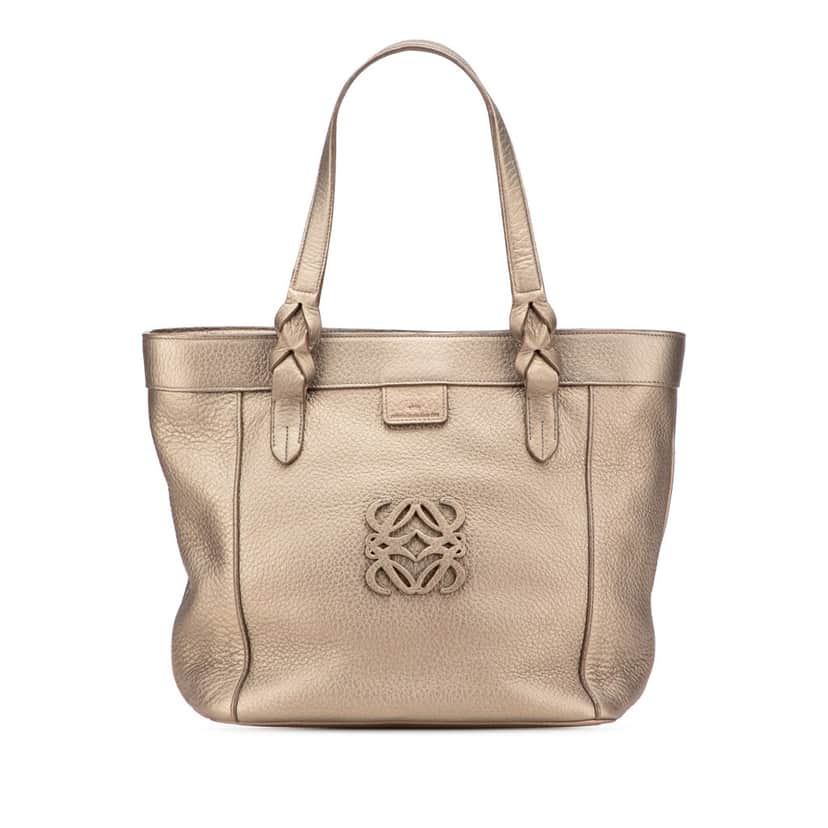 Loewe Leather Fusta Tote Gold Leather Good condition - Front View