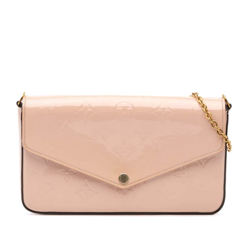 Louis Vuitton Monogram Vernis Pochette Felicie Pink Leather Good condition - Front View