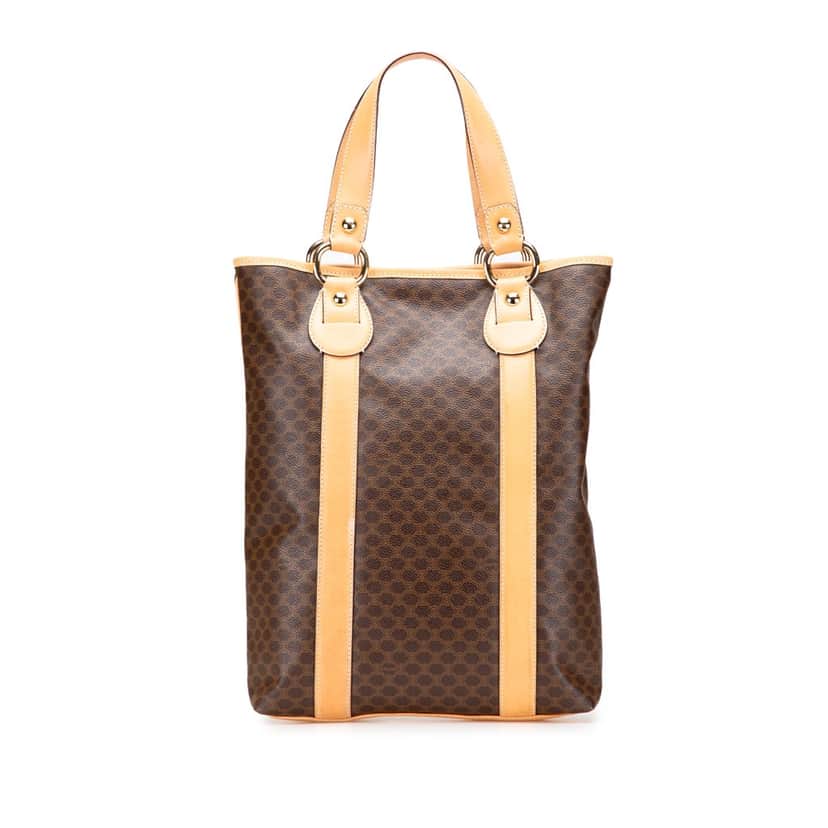 Celine Macadam Coated Canvas Vertical Tote Brown Canvas Good condition - Front View