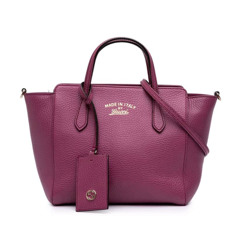 Gucci Mini Leather Swing Satchel Purple Leather Good condition - Front View