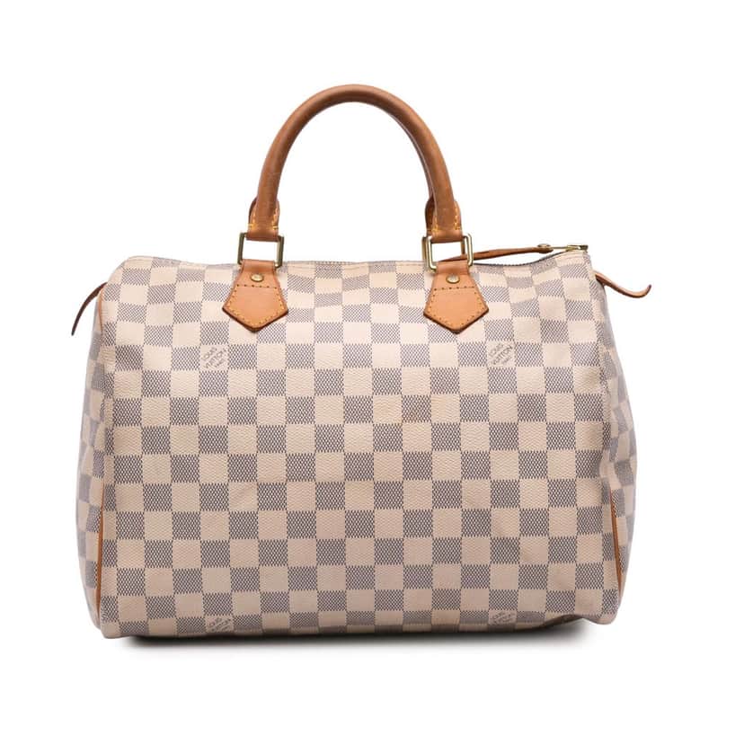 Louis Vuitton Damier Azur Speedy 30 White Canvas Good condition - Front View