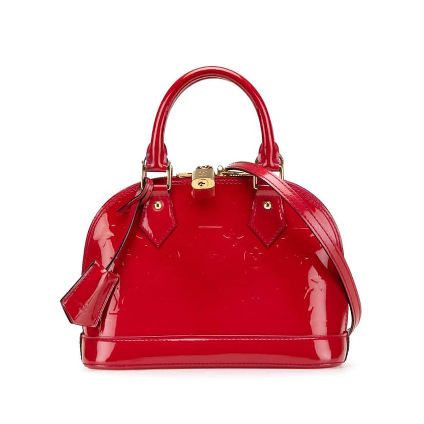 Louis Vuitton Monogram Vernis Alma BB Red Leather Good condition - Front View
