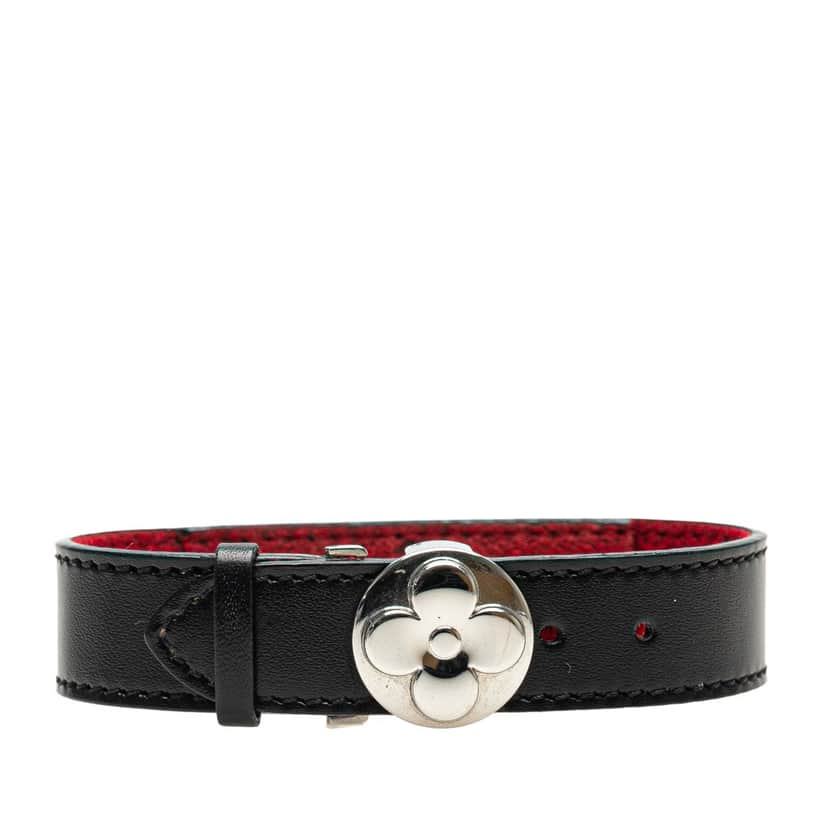 Louis Vuitton Leather Monogram Wish Bracelet Black Leather Good condition - Front View