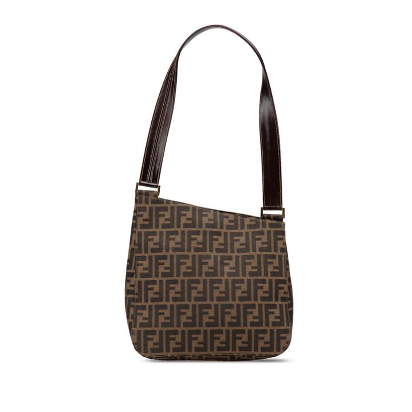 Fendi Zucca Canvas Shoulder Bag Brown Canvas Good condition - Front View